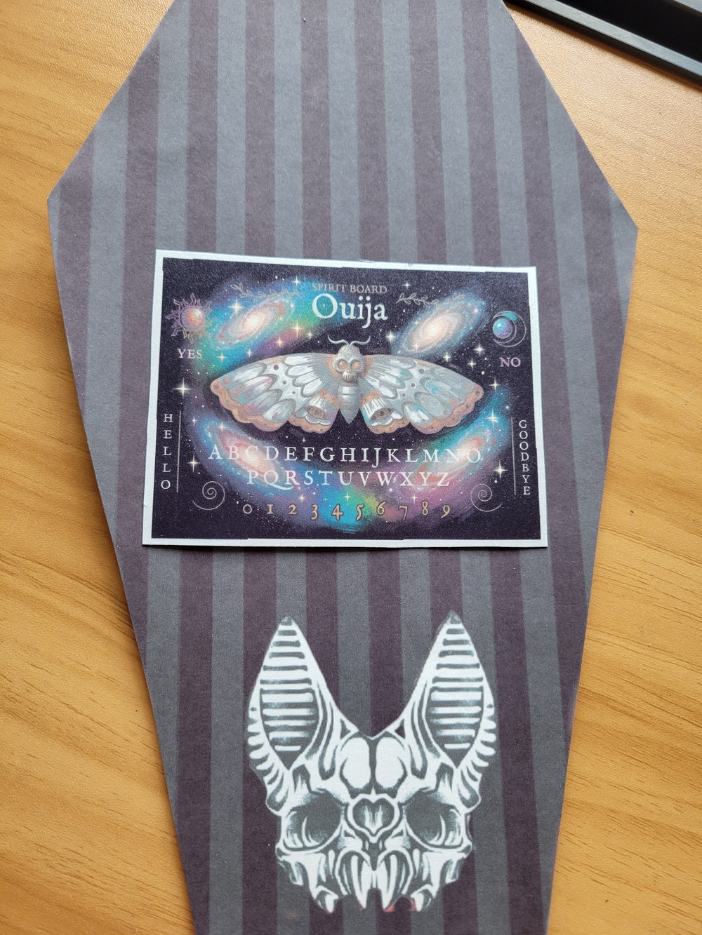 💀NEW💀 Hand Crafted Ouija Card with Moth and Galaxy Accents Fridge Magnet